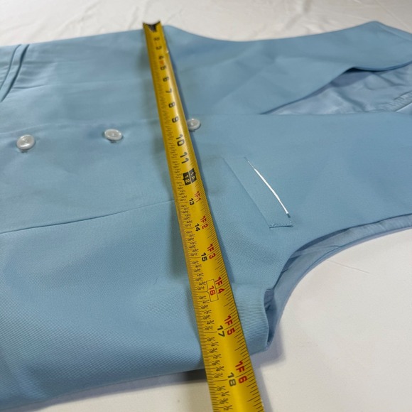 3 Piece Suit Men's 38R (XS) Jacket Vest Pants 30-34 X 29 Adj Waist Light Blue - Picture 12 of 14